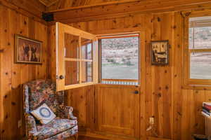 Upper bedroom farm door to the balcony