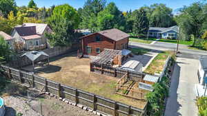 Aerial view of residential area