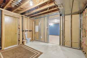 View of unfinished below grade area