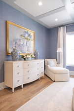 Bedroom featuring light wood-style flooring and recessed lighting