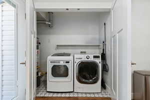 Laundry area featuring washing machine and dryer