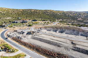 Bird's eye view of a mountain backdrop
