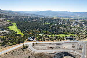 Aerial view of a mountain backdrop