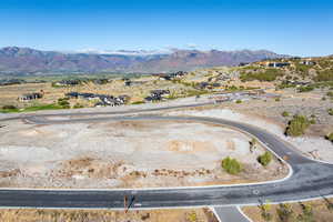 Drone / aerial view of a mountain backdrop