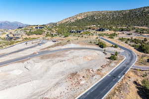 Bird's eye view of a mountain backdrop