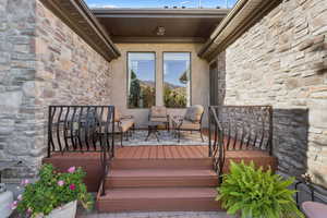 Deck featuring an outdoor living space