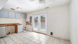 Kitchen with french door to back patio