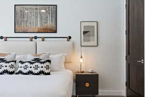 Bedroom with baseboards