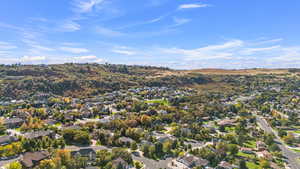 Aerial perspective of suburban area