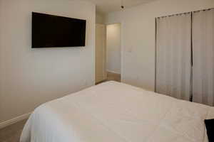 Bedroom featuring carpet