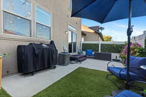 View of patio with grilling area