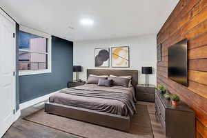 Bedroom featuring wood finished floors