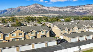 View of mountain background with nearby suburban area