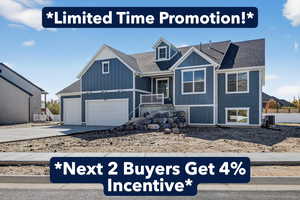 View of front of house with a shingled roof, board and batten siding, concrete driveway, and a garage