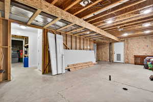 View of unfinished basement