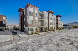 Outside of building featuring a mountain view