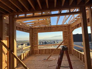 View of patio / terrace featuring a mountain view