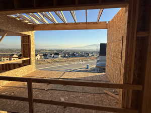 Patio / terrace featuring a mountain view, a residential view, and a pergola