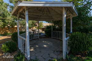 View of patio / terrace with a gazebo