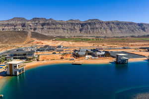 Drone / aerial view of a water and mountain view