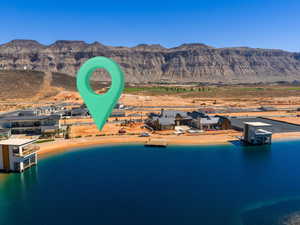Drone / aerial view of a water and mountain view