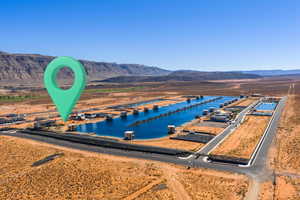 Drone / aerial view of a water and mountain view