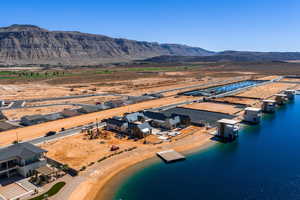 Drone / aerial view of a water and mountain view