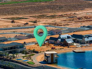 Aerial view of residential area