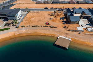 Drone / aerial view of a large body of water