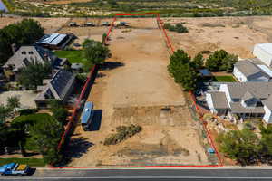 Overview of rural landscape with property boundaries highlighted