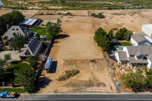 Aerial view of sparsely populated area