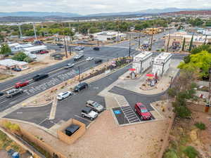 Bird's eye view of a mountain backdrop