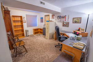 4th Bedroom/Home office featuring light carpet
