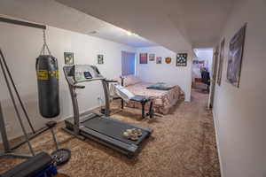 Workout room with carpet