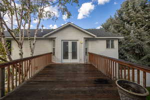 Deck featuring french doors