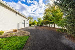 View of gravel driveway