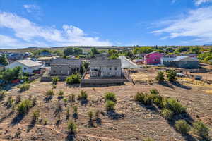 Aerial perspective of suburban area
