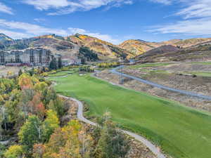 View of mountain backdrop with a local golf course