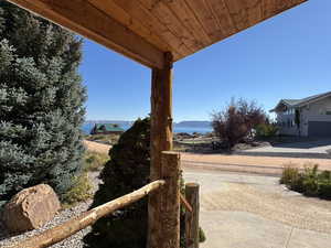 View of yard featuring a water view