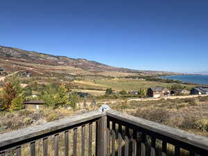 View of mountain background with a nearby body of water