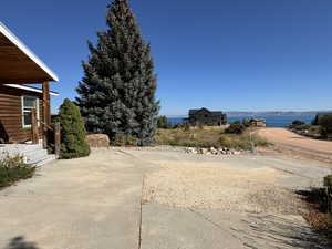 View of yard featuring a water view