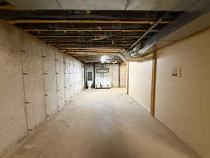 View of unfinished basement