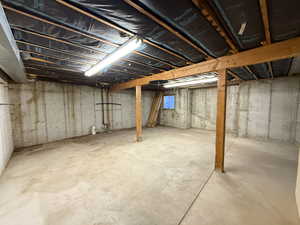 View of unfinished below grade area