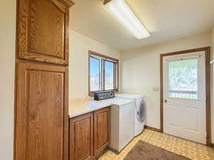 Laundry on main level with door to the back deck.