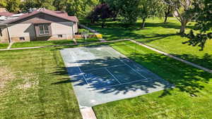 View of pickleball courts