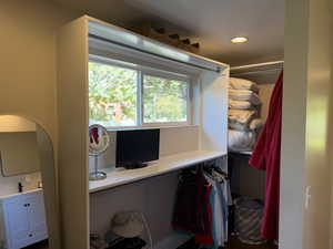 View of walk in closet