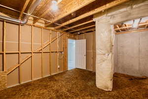 View of unfinished basement