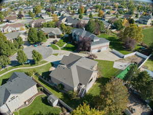 Aerial view of residential area