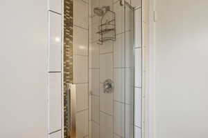 Bathroom with a stall shower