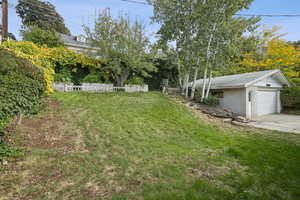 View of yard with concrete driveway